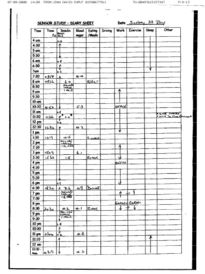 Sunday log sheet